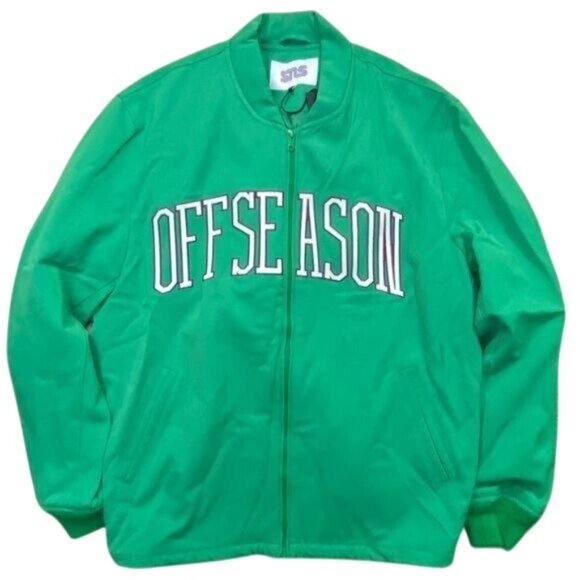 SNS SEASONALS Nylon Varsity Jacket in Green - Picture 7 of 9
